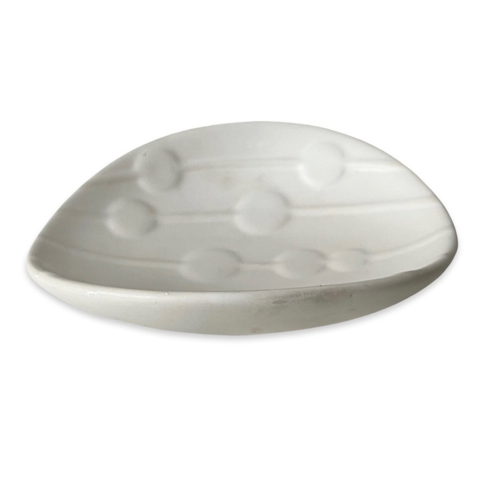 Jonathan Adler Happy Home white ceramic matte finish trinket dish soap dish